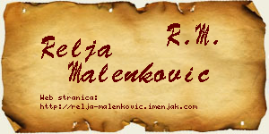Relja Malenković vizit kartica
